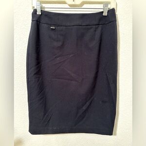 CALVIN KLEIN Office Business Casual Stretch Black Pencil Skirt